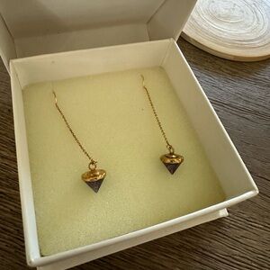 Elegant Gold and Amethyst Drop Earrings